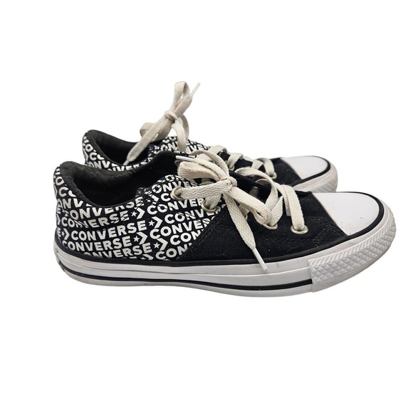 Converse All Star Black and White Logo Canvas Sneakers Shoes Size 6‎ Low Top - Picture 1 of 10
